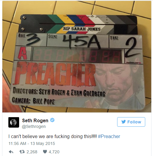 preacher-filming-locations-seth-rogen-tweet